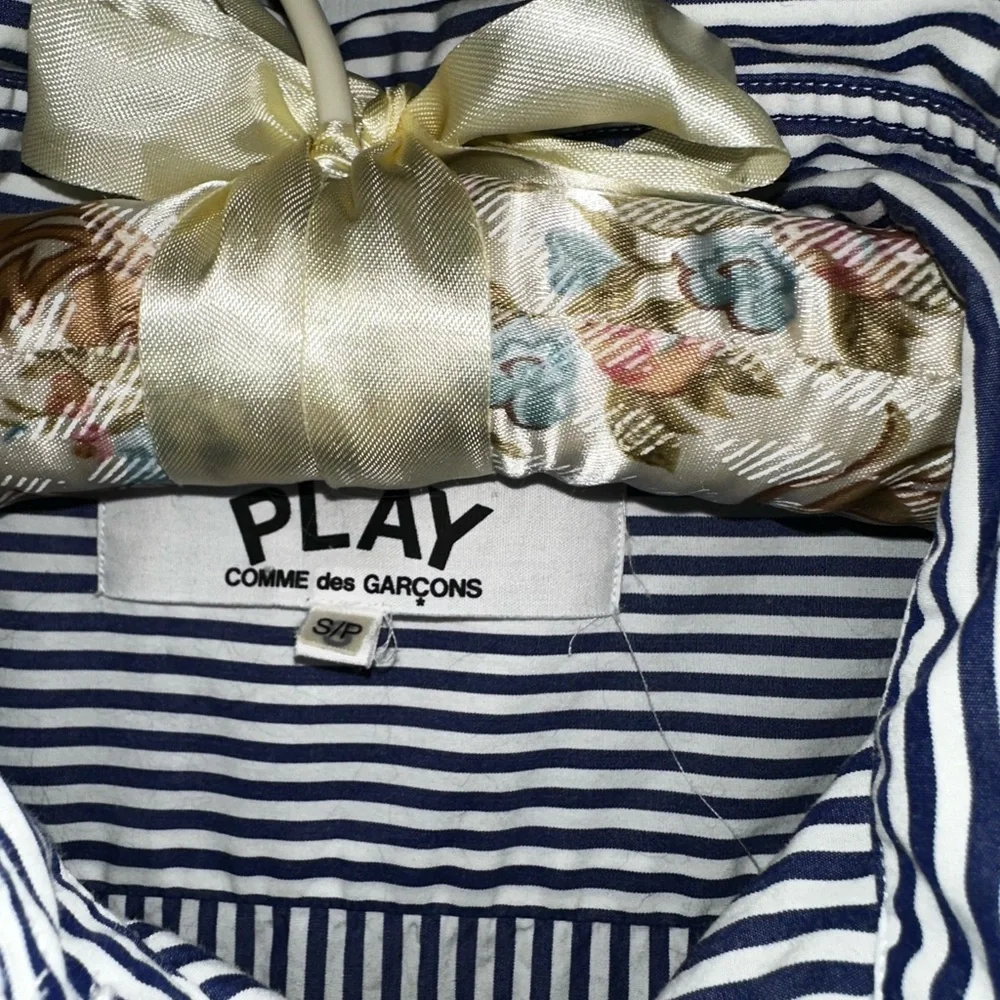 Men's Comme de Garçons Blue Striped Button Up - Picture 6 of 6